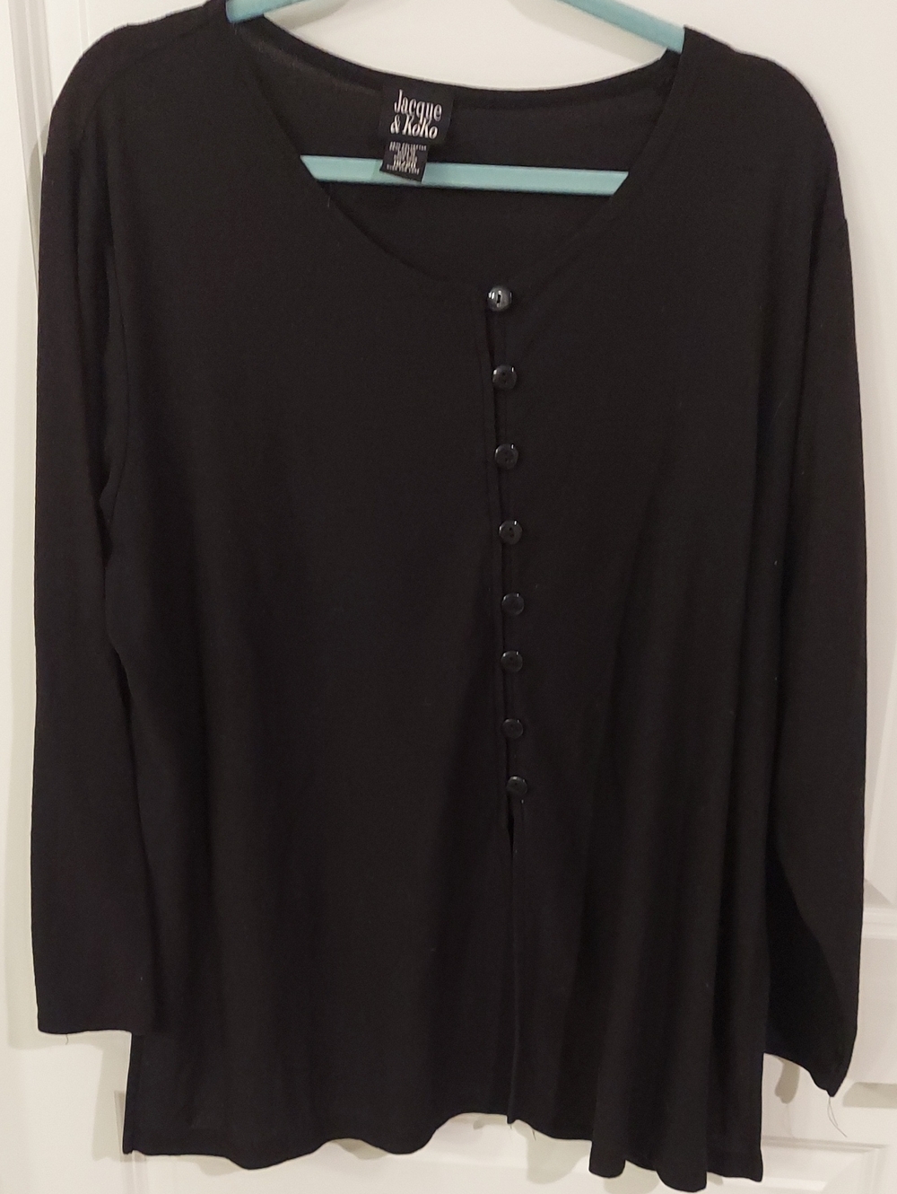 Black Button-Front Women’s Top